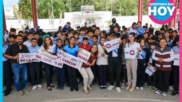 Mara Lezama entrega un domo escolar en Cancún