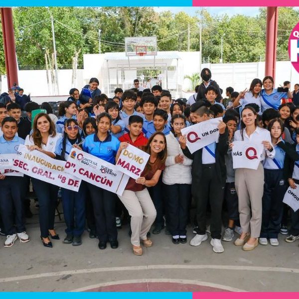 Mara Lezama entrega un domo escolar en Cancún