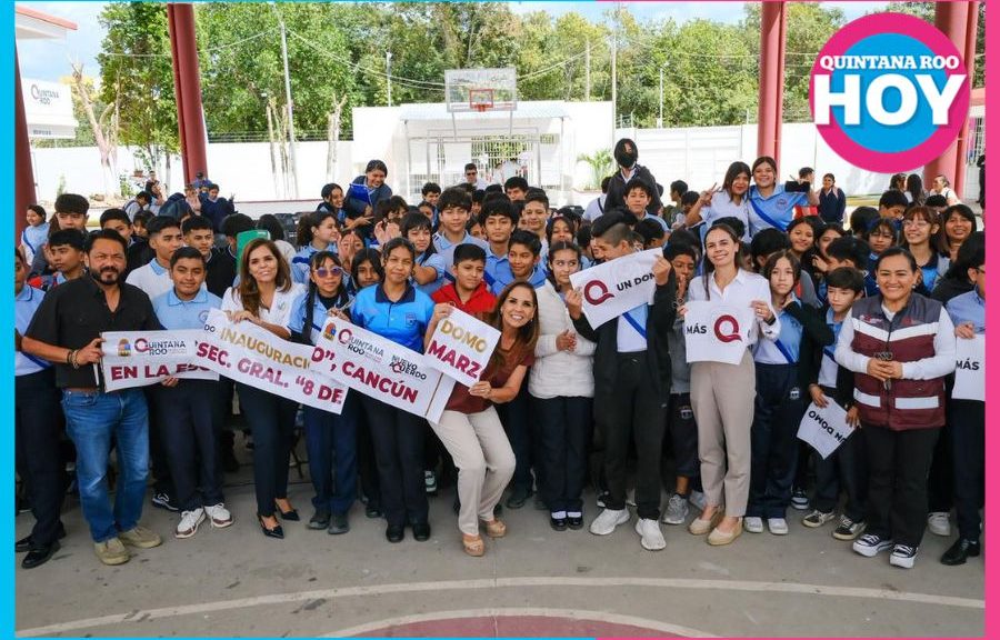Mara Lezama entrega un domo escolar en Cancún