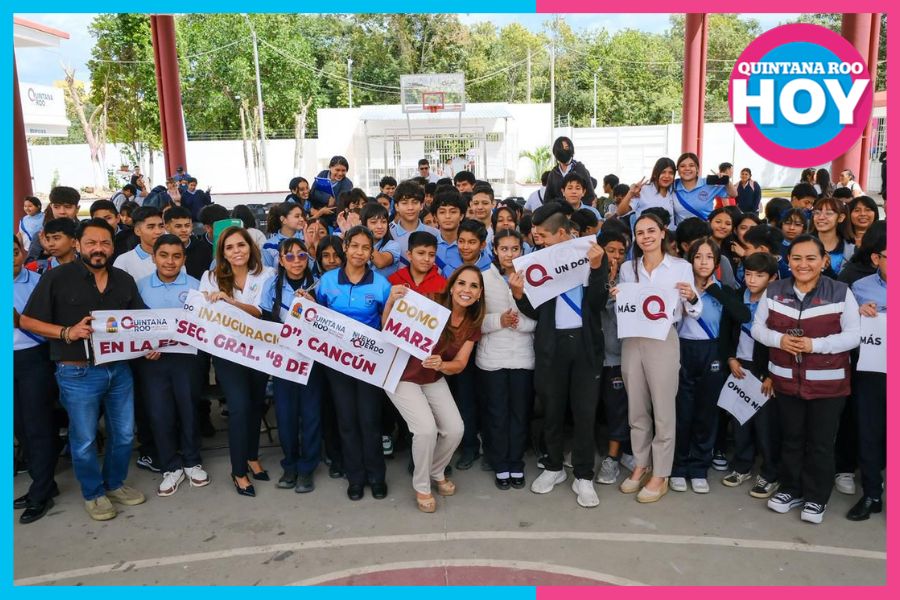 Mara Lezama entrega un domo escolar en Cancún
