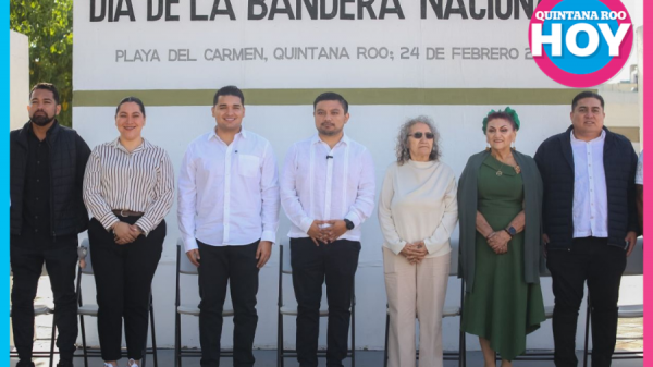 Playa del Carmen conmemora el Día de la Bandera con ceremonia cívica