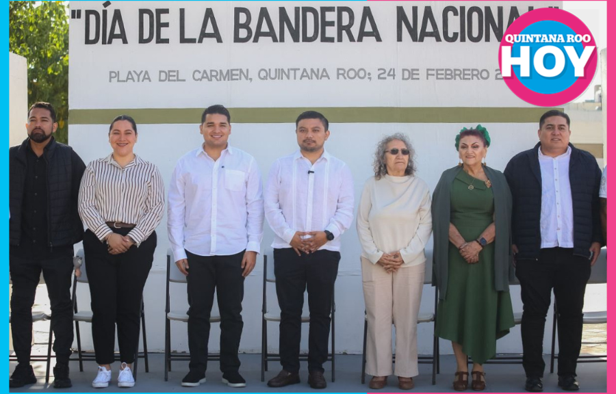 Playa del Carmen conmemora el Día de la Bandera con ceremonia cívica