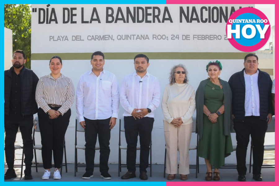 Playa del Carmen conmemora el Día de la Bandera con ceremonia cívica