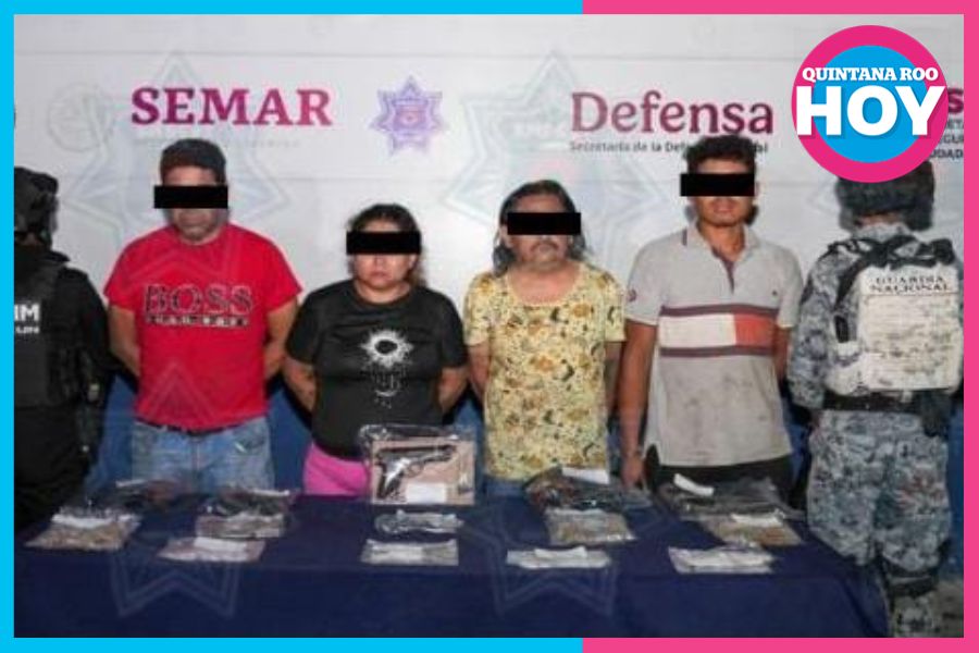 Detienen a cuatro con más de 280 dosis de droga en la Región 249 de Cancún