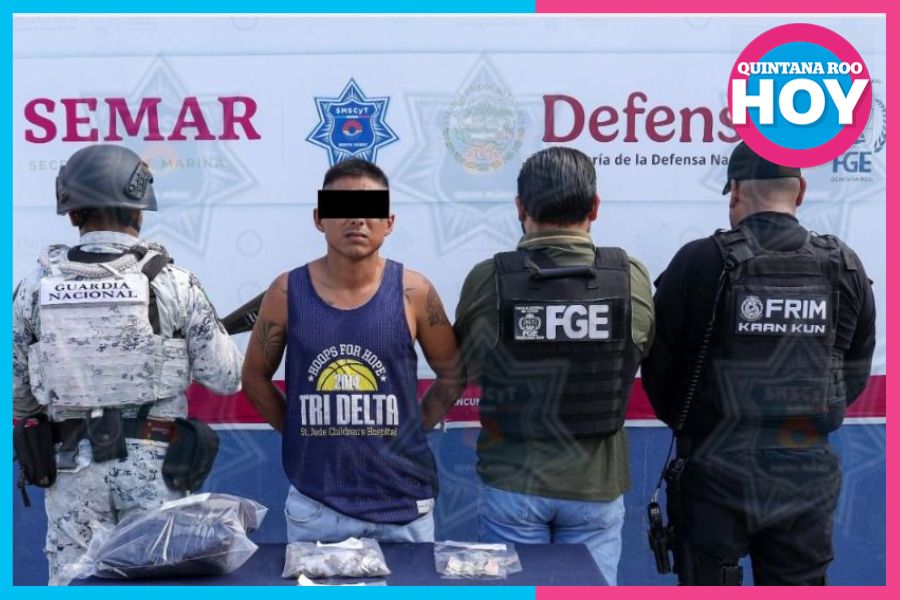 Detienen a hombre con más de 80 dosis de droga en Cancún