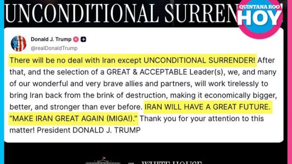 Trump exige rendición de Irán mientras guerra en Medio Oriente escala