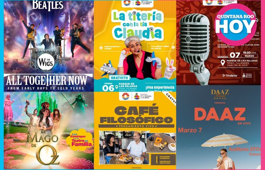 Agenda cultural en Cancún: salsa, teatro, títeres y tributo a The Beatles este fin de semana