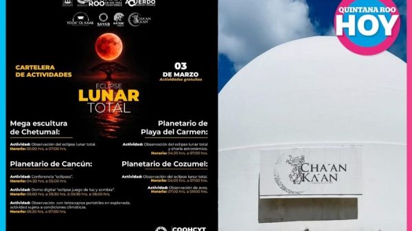 Eclipse Lunar Total iluminará el cielo de Quintana Roo este 3 de marzo