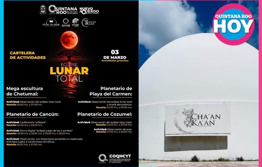 Eclipse Lunar Total iluminará el cielo de Quintana Roo este 3 de marzo