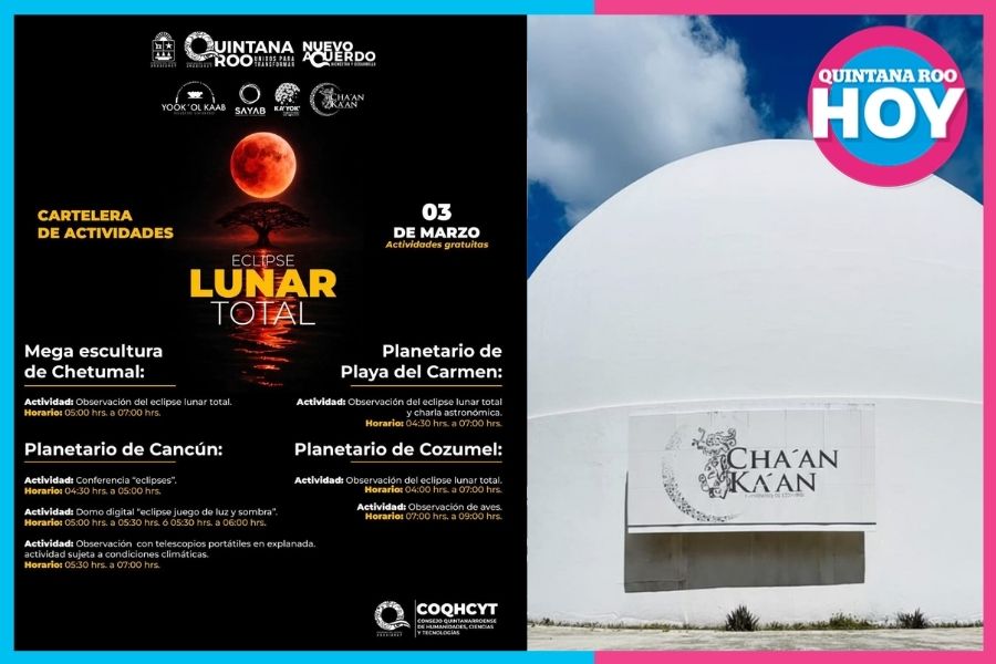 Eclipse Lunar Total iluminará el cielo de Quintana Roo este 3 de marzo