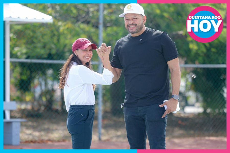 Ana Paty Peralta supervisa las mejoras en la cancha del “8 de Octubre”