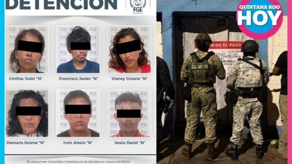 Cateo en Playa del Carmen deja seis detenidos por narcomenudeo
