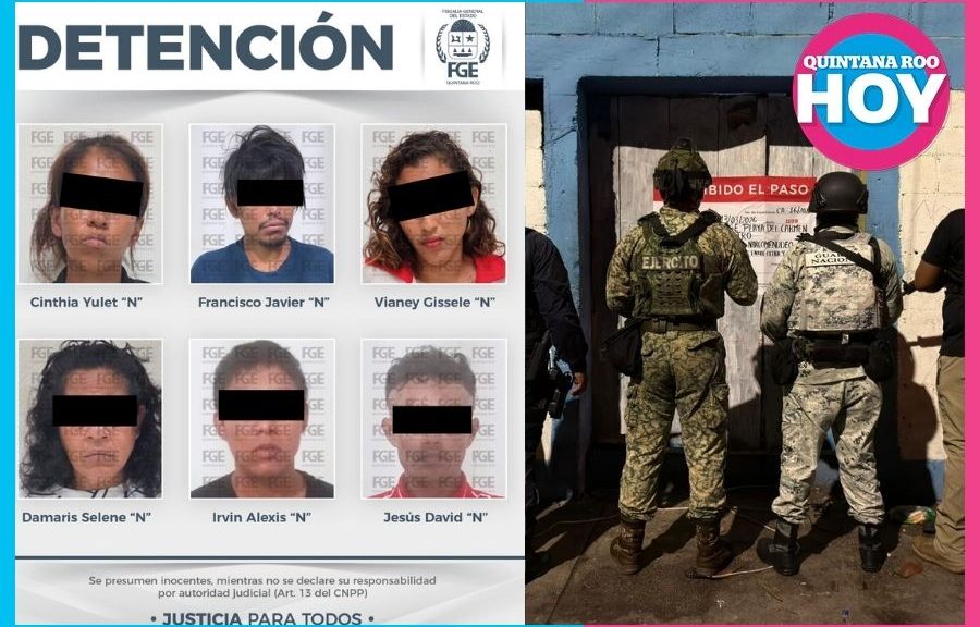 Cateo en Playa del Carmen deja seis detenidos por narcomenudeo