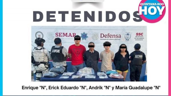 Caen cuatro por narcomenudeo en operativo Blindaje Cancún