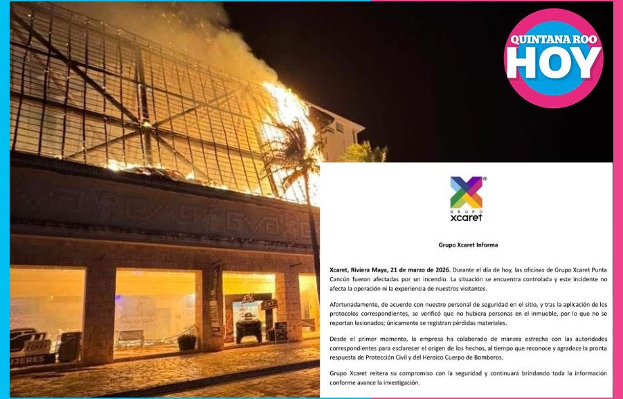 Grupo Xcaret reporta saldo blanco tras incendio en Cancún