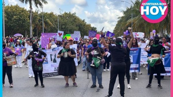 8M en Quintana Roo: miles de mujeres marchan contra la violencia