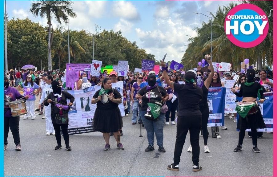 8M en Quintana Roo: miles de mujeres marchan contra la violencia