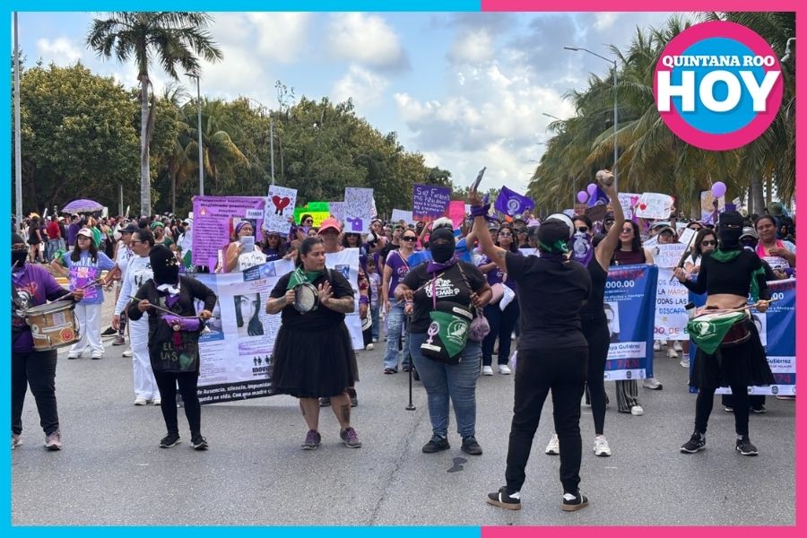 8M en Quintana Roo: miles de mujeres marchan contra la violencia