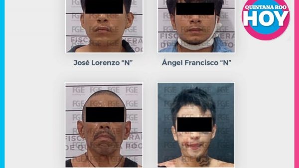 Detienen a cuatro presuntos integrantes del CJNG en La Veleta; aseguran armas y droga Tulum, Quintana Roo.— Cuatro hombres señalados como presuntos integrantes del Cártel Jalisco Nueva Generación (CJNG) fueron detenidos durante un operativo conjunto realizado en la colonia La Veleta, donde autoridades aseguraron armas de fuego, sustancias con características de droga, radios de comunicación y equipo táctico. El operativo se llevó a cabo en una calle sin nombre ubicada entre las calles 14 Sur y 16 Sur de dicha colonia, cuando elementos de la Fiscalía General del Estado (FGE), en coordinación con personal de la Secretaría de la Defensa Nacional (Sedena) y la Policía Municipal de Tulum, realizaban recorridos operativos en la zona. De acuerdo con la información oficial, durante estas acciones los agentes detectaron a varios sujetos que presuntamente se encontraban en posesión de armas de fuego y sustancias ilícitas, por lo que procedieron a intervenirlos. En el lugar fueron detenidos Mario “N”, Ángel Francisco “N” y José Lorenzo “N”, a quienes les aseguraron diversas dosis de hierba verde seca con características similares a la marihuana, así como sustancia sólida con características propias de la droga conocida como cristal. Durante la intervención también fueron localizados un arma de fuego, radios de comunicación y equipo táctico que presuntamente utilizaban para sus actividades. Asimismo, las autoridades aseguraron a Donovan Miguel “N”, quien portaba una pistola calibre 9 milímetros, además de varias dosis de presuntos narcóticos, un chaleco táctico y un radio portátil. Durante el operativo, este último sujeto presuntamente intentó accionar su arma de fuego contra los elementos participantes, por lo que fue neutralizado mediante el uso legítimo de la fuerza. Como resultado del enfrentamiento, el individuo resultó lesionado en un hombro y posteriormente recibió atención médica, reportándose fuera de peligro. Según las primeras líneas de investigación, los detenidos presuntamente formarían parte de un grupo delictivo generador de violencia vinculado al Cártel Jalisco Nueva Generación, dedicado a la distribución de narcóticos en distintos puntos del municipio, principalmente en la zona costera. Tras su captura, los cuatro individuos fueron puestos a disposición del Ministerio Público junto con los objetos asegurados, donde se integra la carpeta de investigación correspondiente por delitos contra la salud y por violaciones a la Ley Federal de Armas de Fuego y Explosivos. Las autoridades indicaron que será el Ministerio Público quien determine la situación jurídica de los detenidos dentro del plazo constitucional, mientras continúan las investigaciones para esclarecer su posible participación en otras actividades delictivas en el municipio de Tulum.