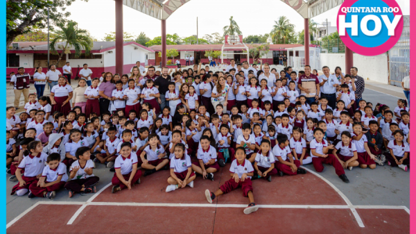 Inauguran el nuevo domo en la primaria Octaviano Solís Aguirre de Tulum