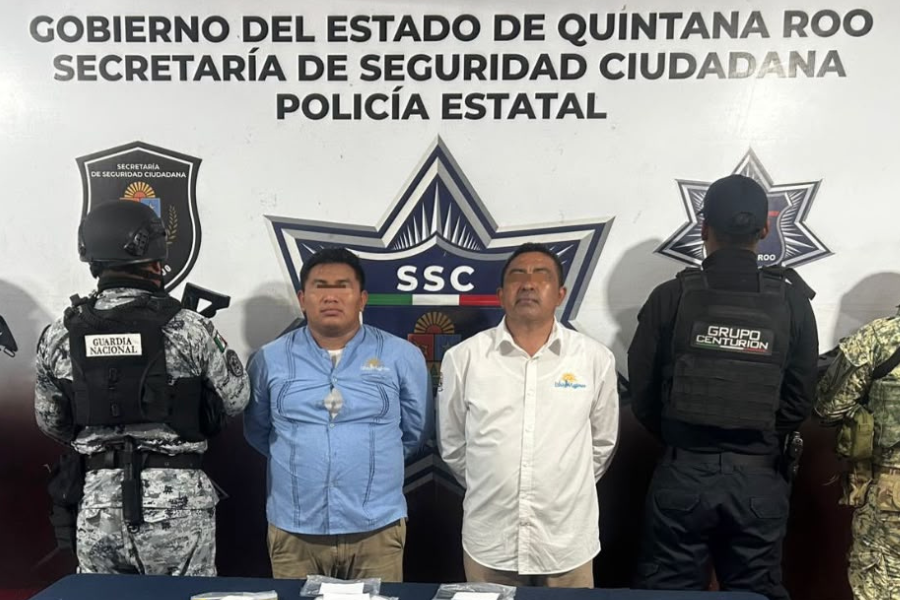 Caen dos hombres con municiones, narcóticos y un vehículo utilitario
