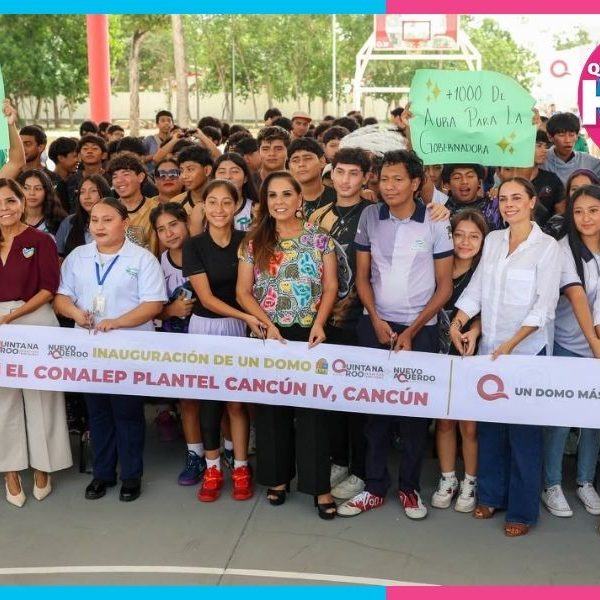 Inauguran domo en CONALEP Cancún IV para beneficio estudiantil