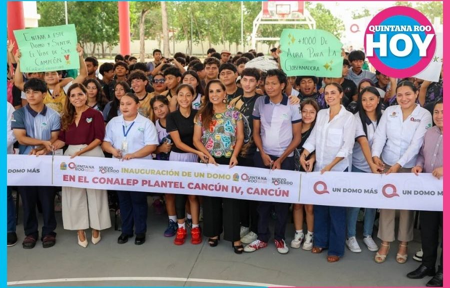 Inauguran domo en CONALEP Cancún IV para beneficio estudiantil