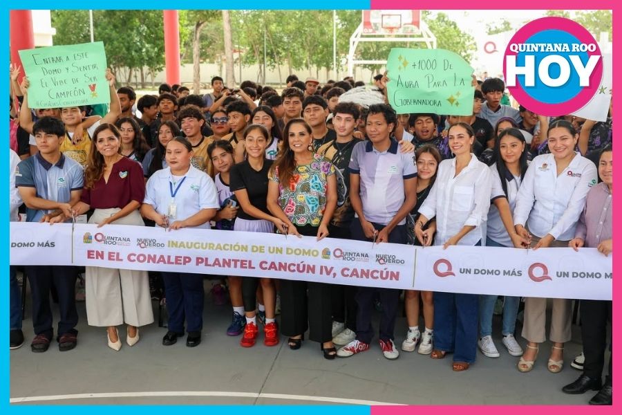 Inauguran domo en CONALEP Cancún IV para beneficio estudiantil