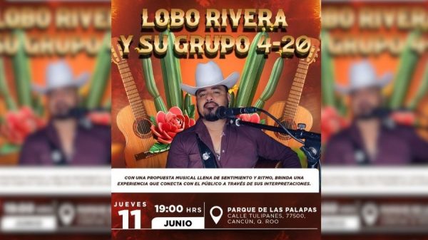 Lobo Rivera encenderá el Parque de las Palapas con concierto