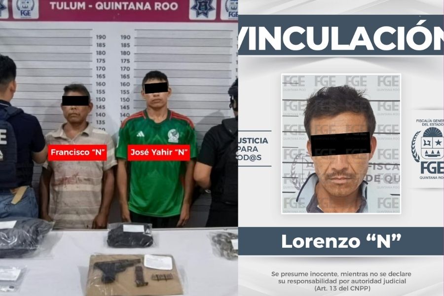 Prisión preventiva para tres sujetos por homicidio en Tulum y BJ