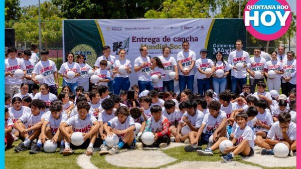 Tulum inaugura dos canchas de fútbol del Mundial Social 2026