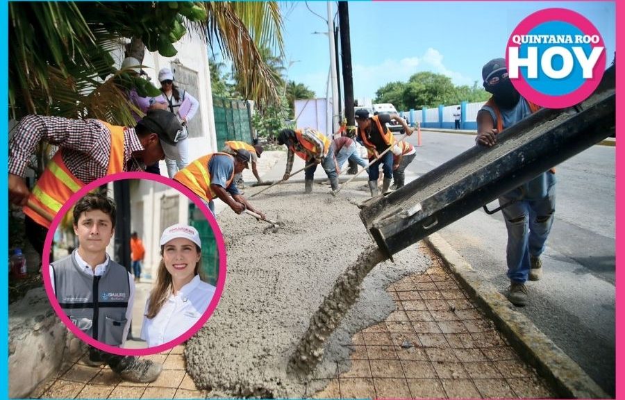Avanza construcción de banquetas en prolongación Rueda Medina