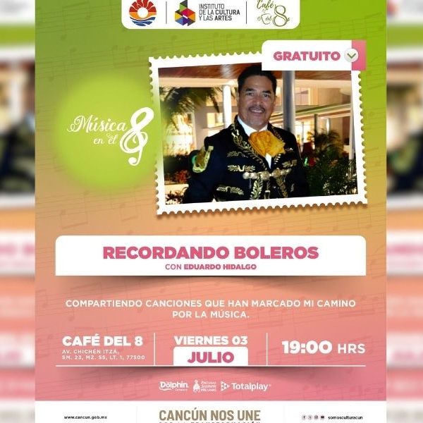 Eduardo Hidalgo ofrecerá concierto de boleros gratis en Cancún este 3 de julio