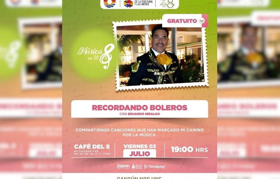 Eduardo Hidalgo ofrecerá concierto de boleros gratis en Cancún este 3 de julio