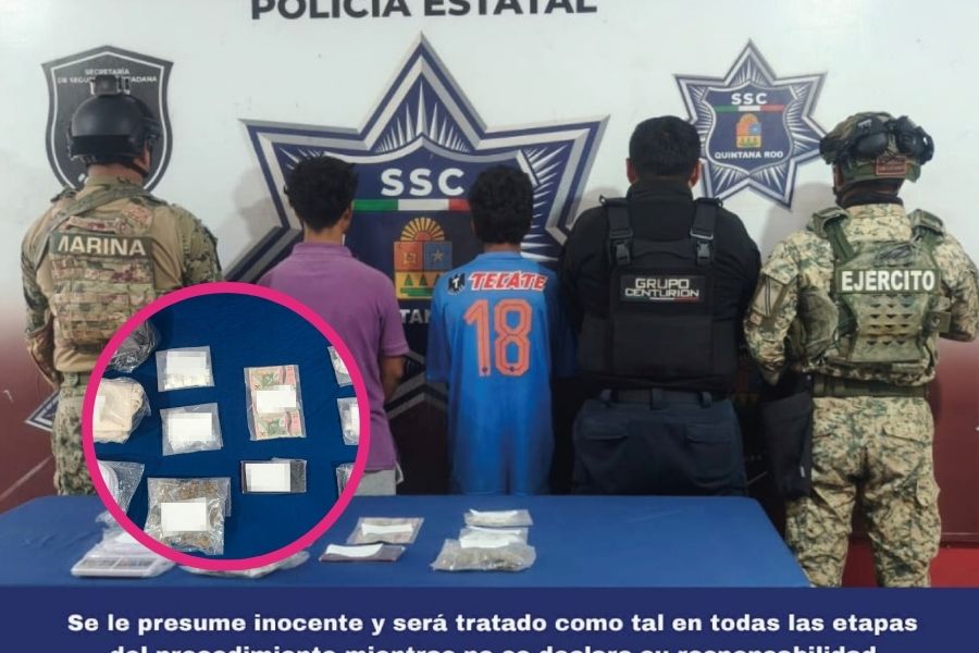 Detienen a dos adolescentes con más de 150 dosis
