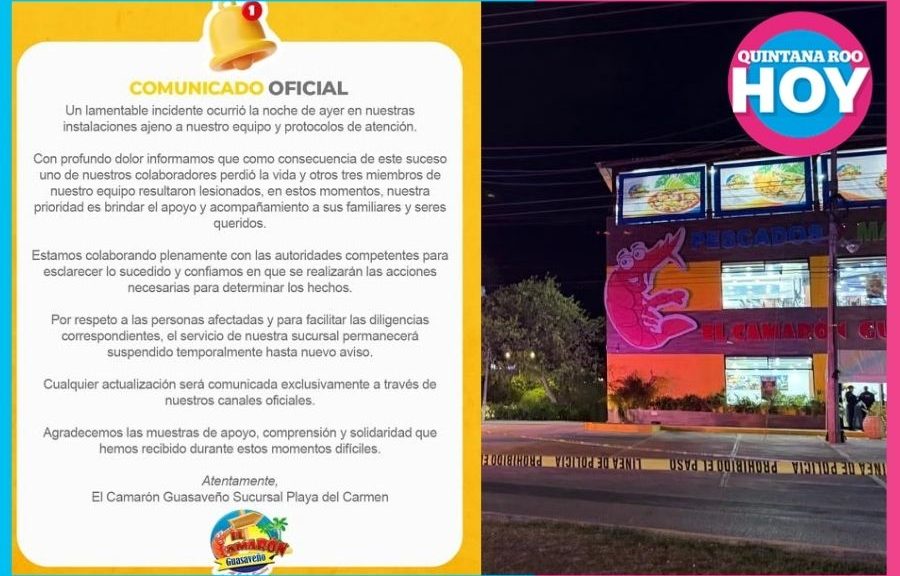 Cierran Camarón Guasaveño tras ataque armado en Playa del Carmen