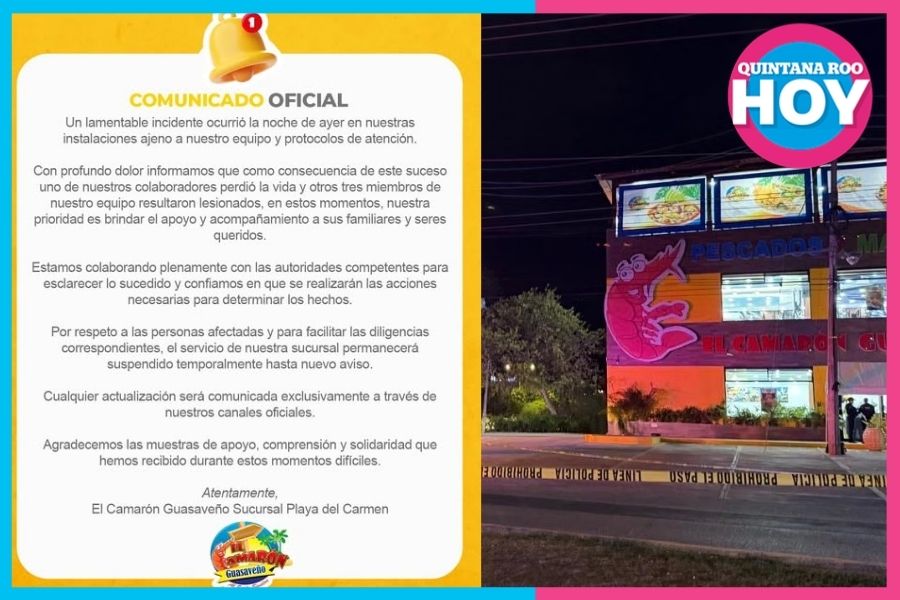 Cierran Camarón Guasaveño tras ataque armado en Playa del Carmen