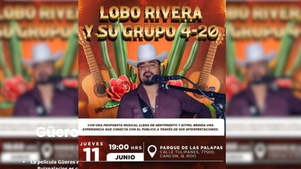 Lobo Rivera encenderá el Parque de las Palapas con concierto