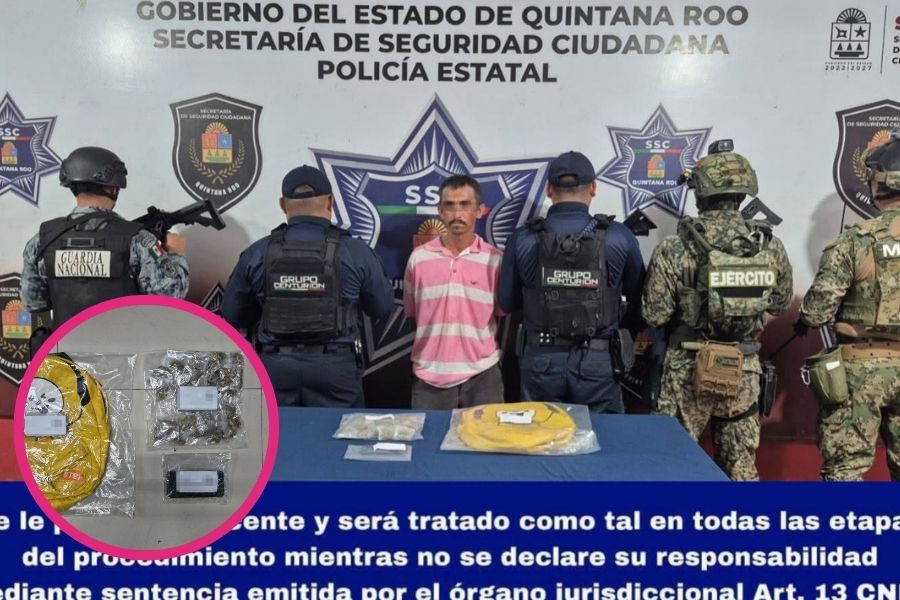 Detienen a presunto narcomenudista en Playa del Niño de Cancún