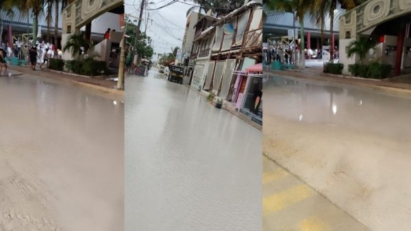 Lluvias frenan actividad turística y afectan calles de Holbox