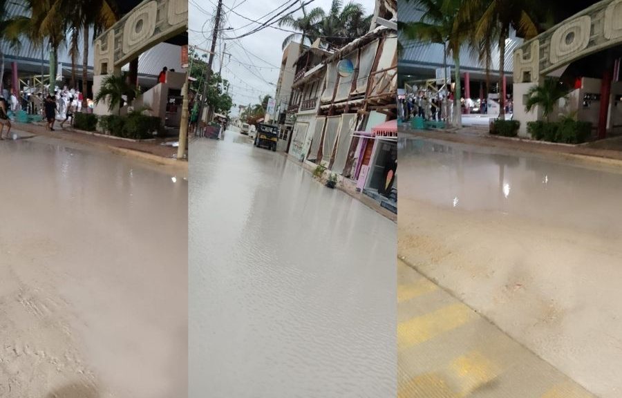 Lluvias frenan actividad turística y afectan calles de Holbox