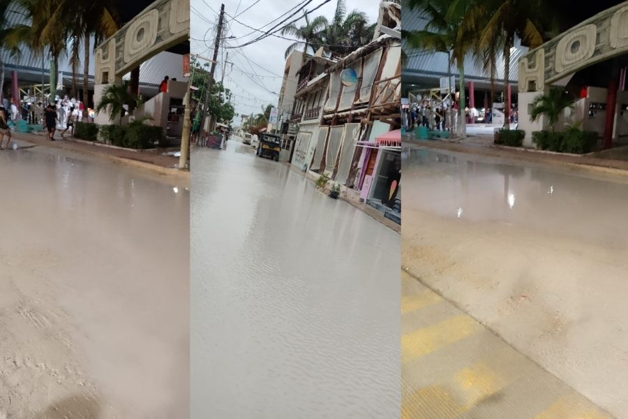 Lluvias frenan actividad turística y afectan calles de Holbox