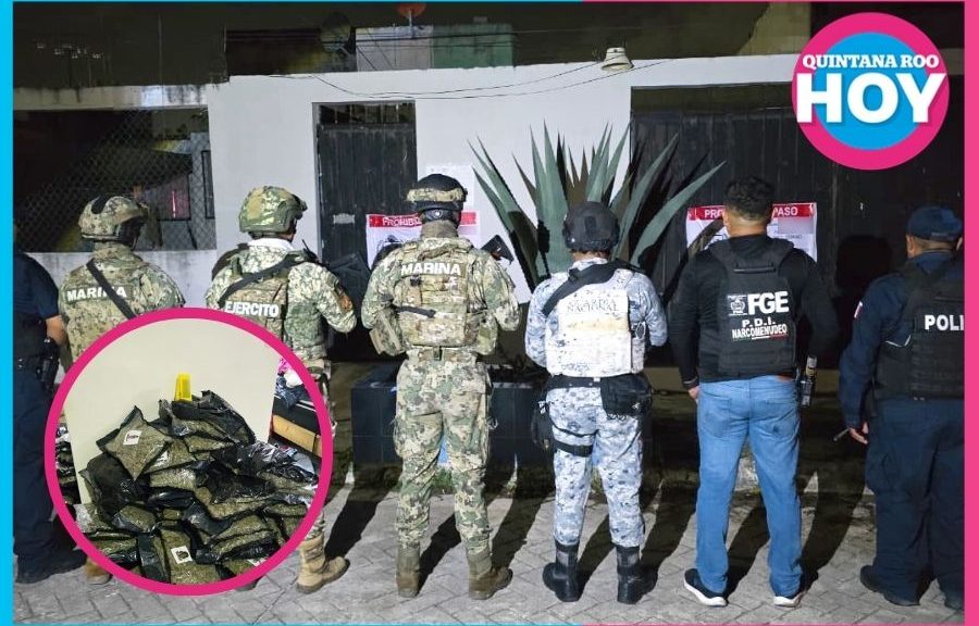 Aseguran cargamento de 166 kilos de marihuana durante cateo