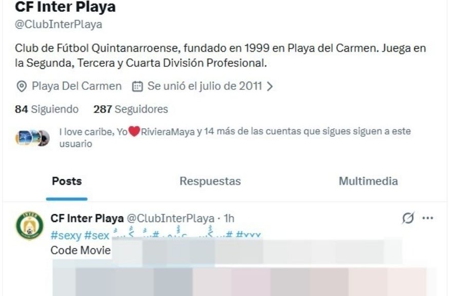 Hackean cuenta del Inter Playa del Carmen y difunden contenido explícito