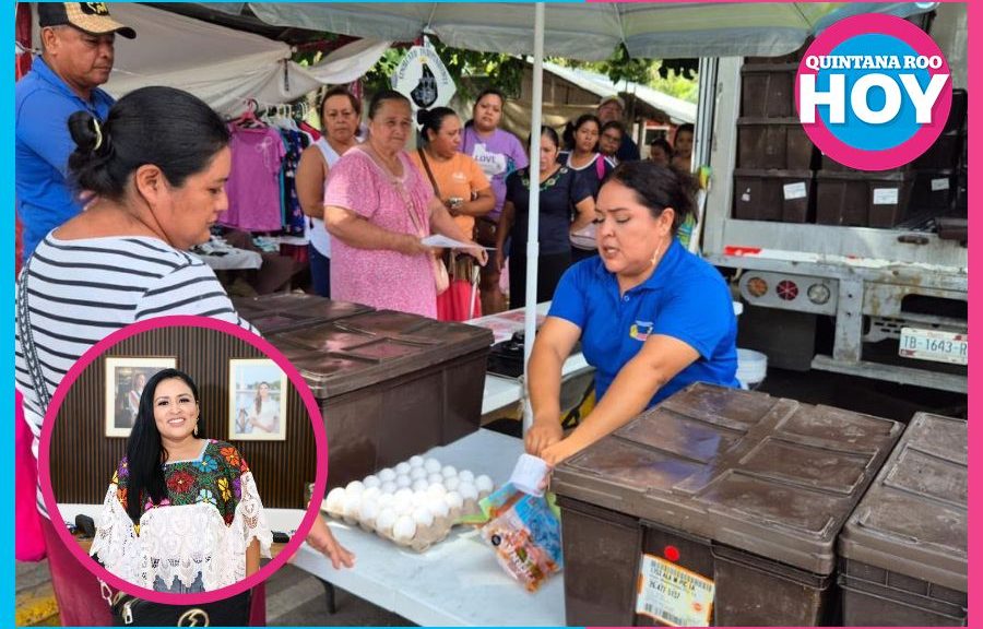 Apoyan economía familiar con productos básicos en Puerto Morelos