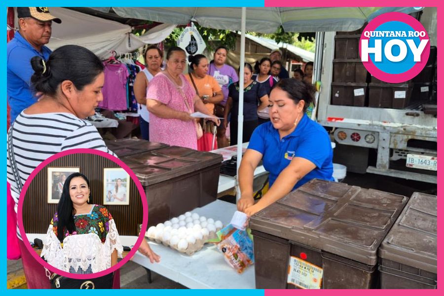Apoyan economía familiar con productos básicos en Puerto Morelos