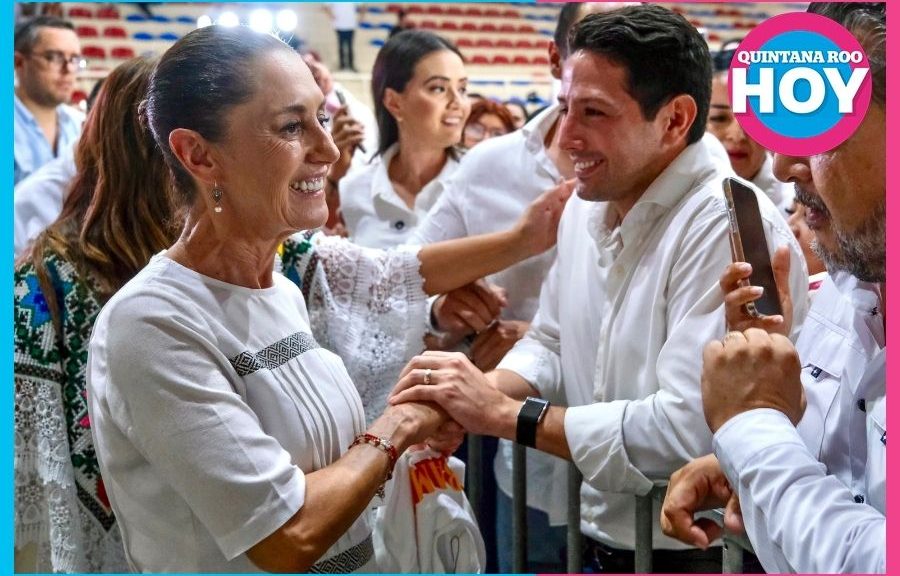 Renán Sánchez acompaña a Sheinbaum en gira por Quintana Roo