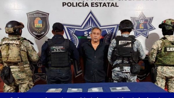 Detienen a sexagenario con drogas tras operativo en Cancún
