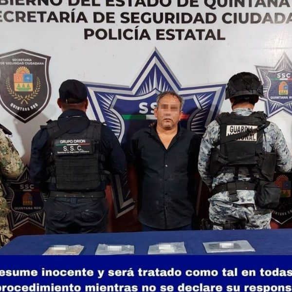 Detienen a sexagenario con drogas tras operativo en Cancún