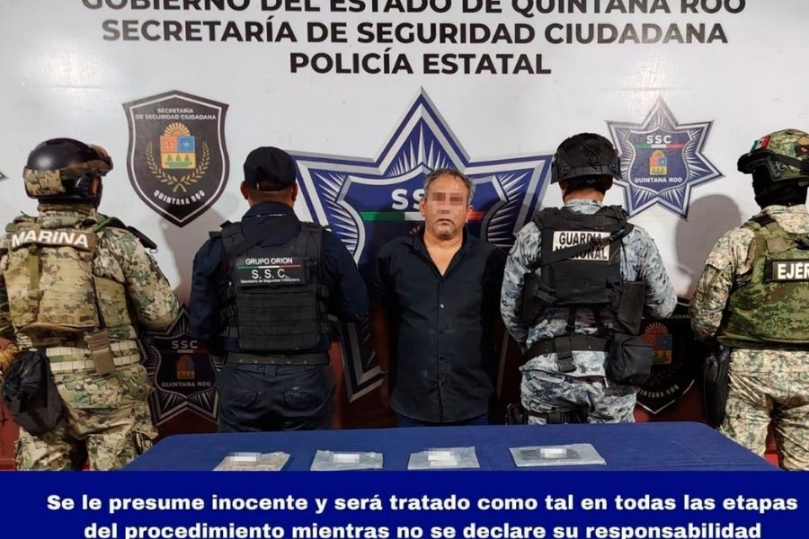 Detienen a sexagenario con drogas tras operativo en Cancún